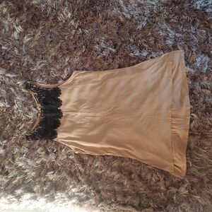 Express Tan And Black Lace Tank Top